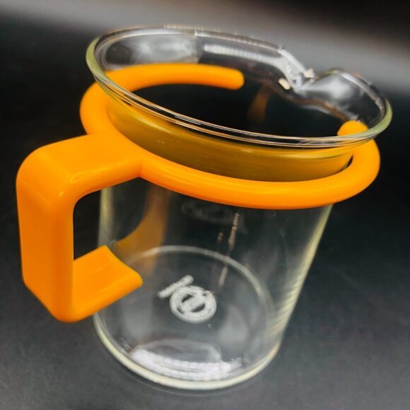 80s Bodum Yellow Handle Creamer SINGLE Vintage Denmark Clear Glass Beaker - Picture 7 of 10